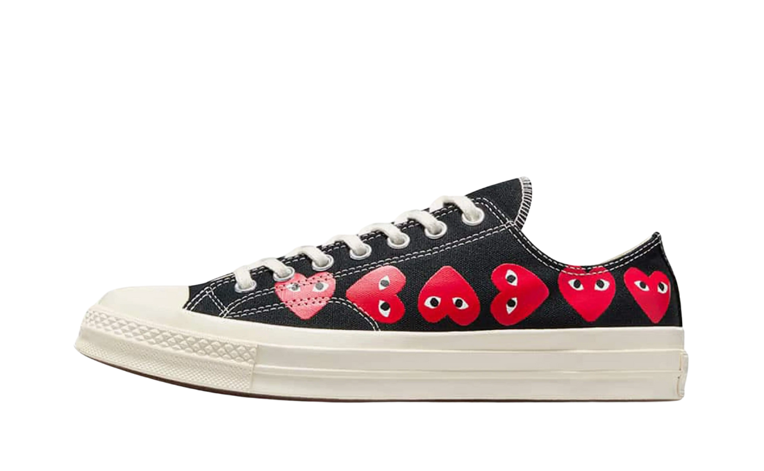 Converse x CDG PLAY Chuck 70 Black Multi Heart - Main Image