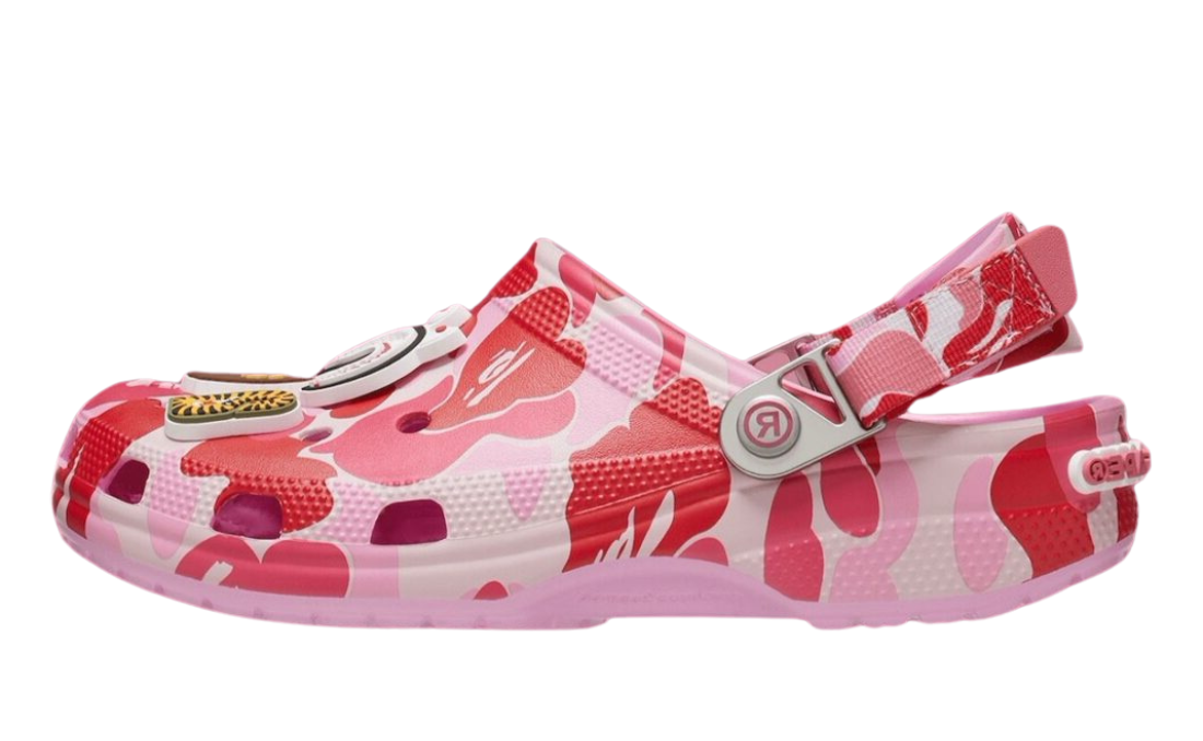 BAPE X CROCS CLASSIC CLOG PINK