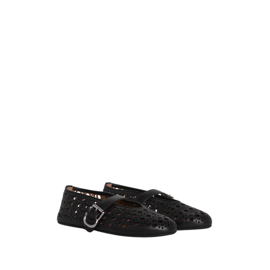 ALAIA BALLET FLATS IN VIENNE LAMBSKIN black