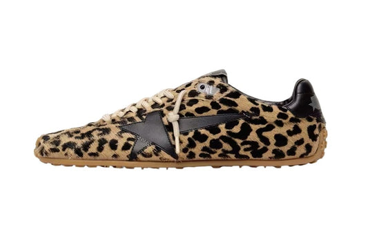 Golden Goose Marathon Speed Beige Black Leopard Black Star