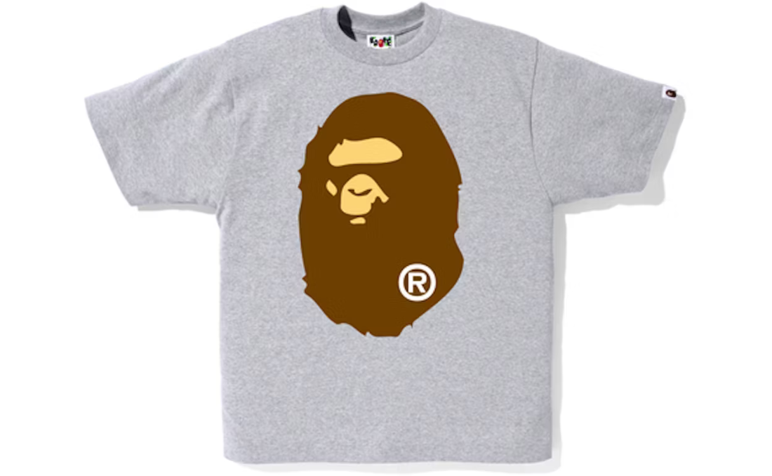 BAPE Big Ape Head Tee Gray