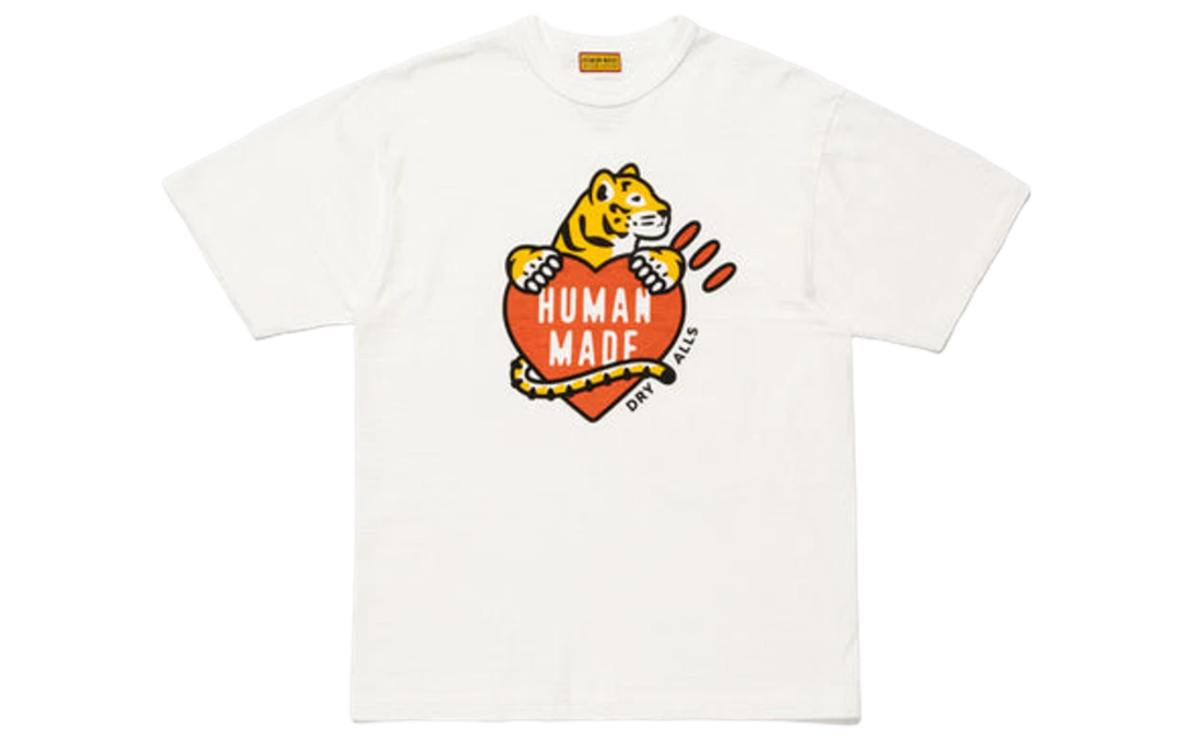 HUMAN MADE TIGER HEART LOGO SHIRT WHITE