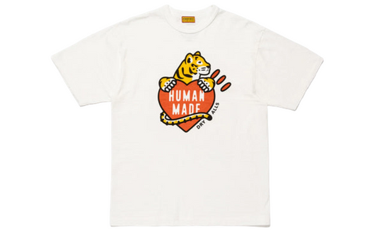 HUMAN MADE TIGER HEART LOGO SHIRT WHITE