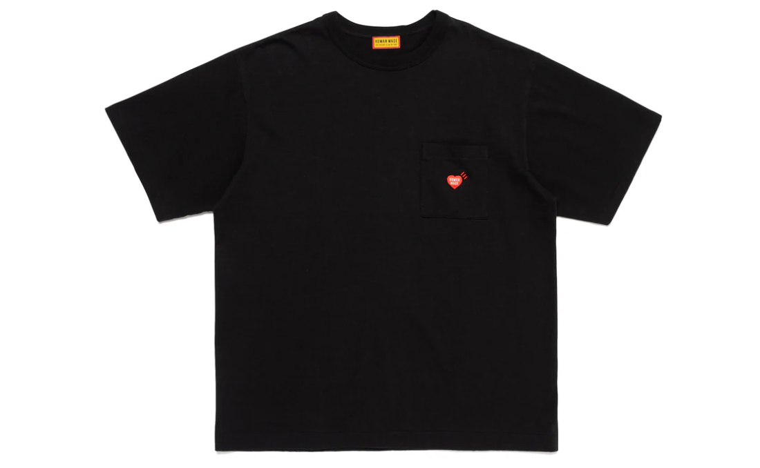 HUMAN MADE POCKET TEE MINI HEART SHIRT BLACK