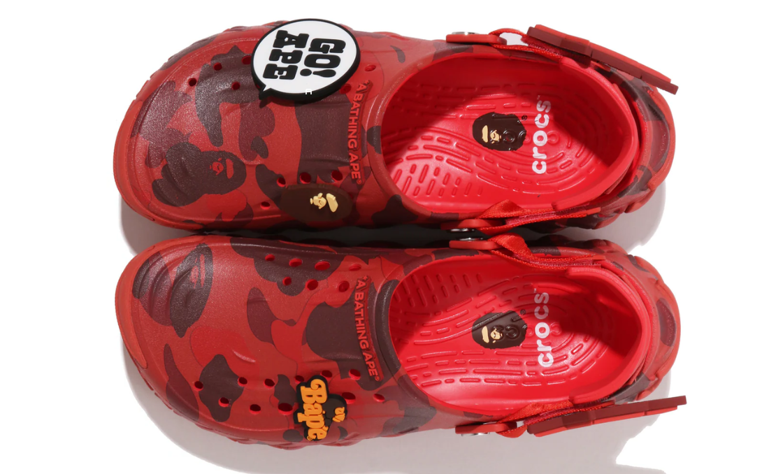 Bape X Crocs Echo Clog Red